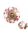 Bouton de meuble en porcelaine rouge cerise Elya