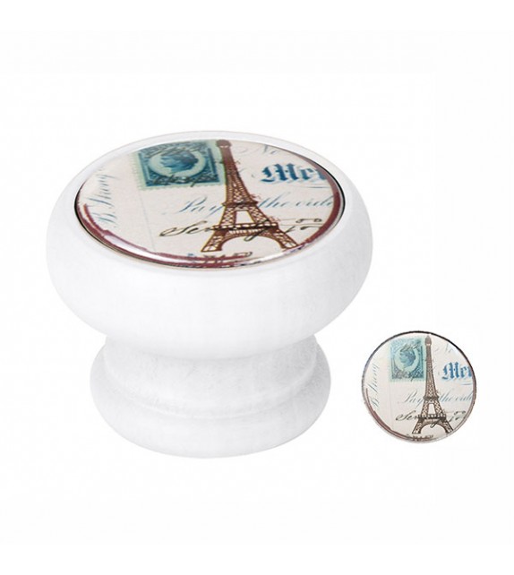 Bouton de meuble rétro Tour Eiffel de Paris