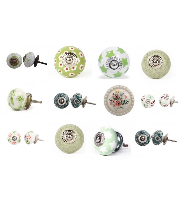 12 Boutons de meubles Verts
