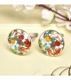 Bouton de meuble en porcelaine motif tropical animaux et fruit exotique - Boutons Mandarine