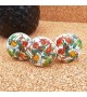 Bouton de meuble en porcelaine motif tropical animaux et fruit exotique - Boutons Mandarine