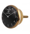 Bouton de meuble en porcelaine Horloge noire