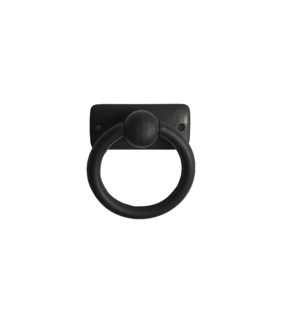 Bouton de meuble noir avec anneau Malo