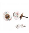 Bouton de meuble Aquarelle Mademoiselle en porcelaine