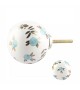 Gros bouton de meuble vintage fleur bleue Adèle - Boutons Mandarine