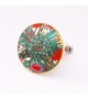 Bouton de meuble en porcelaine Floral Exotique Maeva - Boutons Mandarine