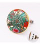 Bouton de meuble en porcelaine Floral Exotique Maeva - Boutons Mandarine