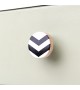 Bouton de tiroir rond en bois et résine noire et blanche Snow - Boutons Mandarine