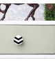 Bouton de tiroir rond en bois et résine noire et blanche Snow - Boutons Mandarine