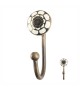 Patère murale céramique Floral noir Diva - Boutons Mandarine