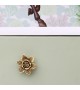 Bouton de meuble Fleur Rose dorée en métal - Boutons Mandarine