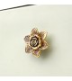 Bouton de meuble Fleur Rose dorée en métal - Boutons Mandarine