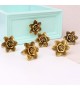 Bouton de meuble Fleur Rose dorée en métal - Boutons Mandarine