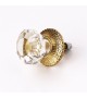 Bouton de meuble en verre facetté et métal doré Cristal - Boutons Mandarine