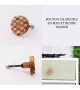 Bouton de meuble damier bois et résine décoratif style graphique - Boutons Mandarine