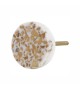Bouton de meuble rond en marbre Terrazzo moutarde - Boutons Mandarine