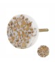 Bouton de meuble rond en marbre Terrazzo moutarde - Boutons Mandarine