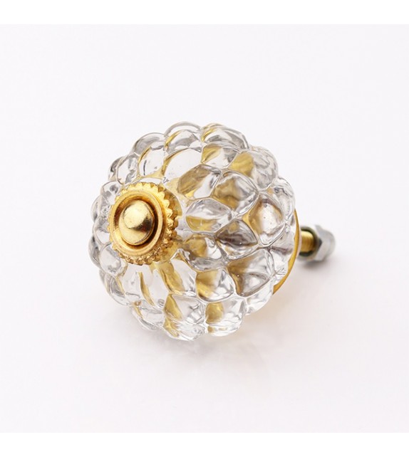 Bouton de meuble en verre scintillant Elisabeth - Boutons Mandarine