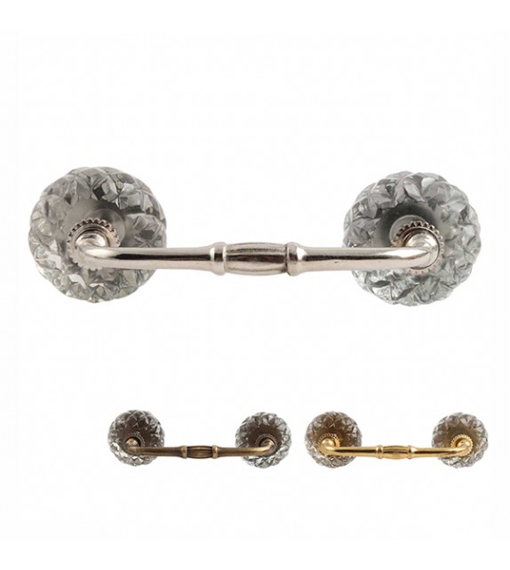 Poignée de meuble métal et verre scintillant Elisabeth - Boutons Mandarine